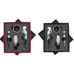 Verktygsset För Drinkar-Utsökt svart vinöppnarset - rostfritt korkskruvskit i rostfritt stål för hem-, bar- och restaurangpresenter