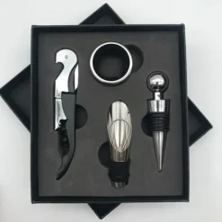 Verktygsset För Drinkar-Utsökt svart vinöppnarset - rostfritt korkskruvskit i rostfritt stål för hem-, bar- och restaurangpresenter