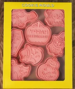 Kakformar-Utstickare med stämpel HALLOWEEN PUMPA KATT HÄXA wz1 8 st