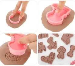 Kakformar-Utstickare med stämpelhundar Hundformar 8 st