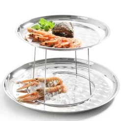 Tillbehör För Matservering-Utställningsfot i stål för brickor och fat - Hendi 480502