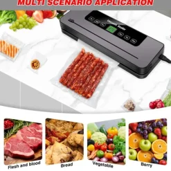 Vakuumförpackare, 60Kpa sugkraft, 5 förseglingslägen,35x11x5,5