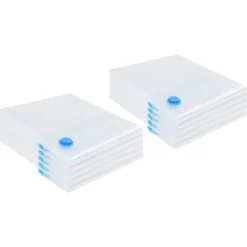 vidaXL Vakuumförvaringspåsar 10 pcs Transparent och blå 100 x 80 cm