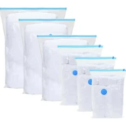 vidaXL Förvaringspåsar För Hemmet-Vakuumförvaringspåsar 15 pcs Transparent och blå 130 x 100 cm