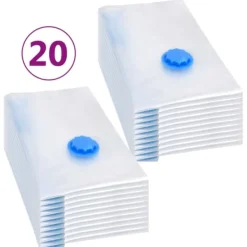 vidaXL Vakuumpåsar till kläder 60x40 cm 20 st