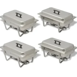 Tillbehör För Matservering-Varmhållningskärl 4-pack i rostfritt stål - Perfekt för catering & fest | Färg: Silver | Storlek: Gastronom