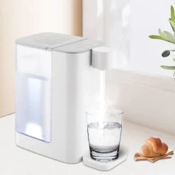 Vattenkylare-Varmvattendispenser - Varmvattenautomat - 3 L - 2000 W - 5 Temperaturlägen - Snabb Uppvärmning - Temperaturkontroll - För Kaffe Te Mjölk - Vit