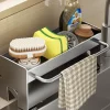 Köksorganiserare-Vaskhållare i rostfritt kolfiberstål för disktrasor och redskap