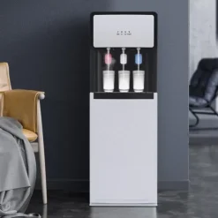 Vattenautomat - Golvstående vattendispenser - Bottenmatad - Kallt 10–15°C, varmt 85–95°C - 500W/90W - 220V - Vit