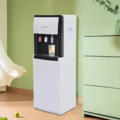 Vattenautomat - Golvstående vattendispenser - Bottenmatad - Kallt 10–15°C, varmt 85–95°C - 500W/90W - 220V - Vit