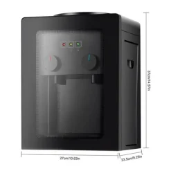 Vattenkylare-Vattendispenser - Bänkmodell - Varmt/Kallt Vatten - Spänning 220V 50Hz - 550W Värme, 75W Kyla - Flöde 4 L/h ≥90°C, 1 L/h ≤15°C - Svart