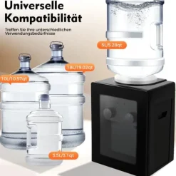 Vattenkylare-Vattendispenser - Bordsmodell - Varmt & Kallt Vatten - 220V 50Hz - Uppvärmning 550W, Kylning 75W - PP-hölje - Svart