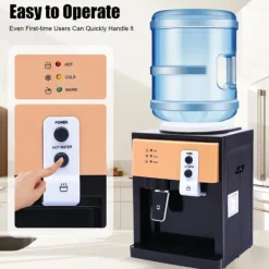 Vattendispenser - Bordsvattenkylare - Varm/Kall - Snabb Kylning & Uppvärmning - Tryckknapp - Kompakt - 3,5–18,9 L
