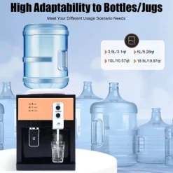 Vattendispenser - Bordsvattenkylare - Varm/Kall - Snabb Kylning & Uppvärmning - Tryckknapp - Kompakt - 3,5–18,9 L