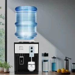 Vattenkylare-Vattendispenser & vattenkylare - HS-09 Bordsmodell - Varm & kall - 550W uppvärmning - 75W kylning - Avtagbar design - PP & 304 rostfritt stål - Vit