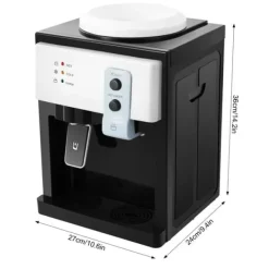 Vattenkylare-Vattendispenser & vattenkylare - HS-09 Bordsmodell - Varm & kall - 550W uppvärmning - 75W kylning - Avtagbar design - PP & 304 rostfritt stål - Vit