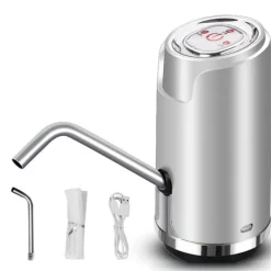 Vattendispenser ABS Elektrisk USB Intelligent Kvantitativ Spray Lack Dryckspump för utomhusbruk Silvery