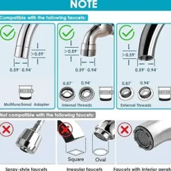 Vattenfilter-Vattenfilter / Adapter för Vattenkran – 400 Gallon Vattenfilter System för Kraninstallation – Minskar Klor och Obehaglig Lukt