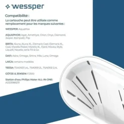 Vattenfilter-Vattenfilter - WESSPER - Wessper för Brita Maxtra - Paket med 12 - 150 Liter - Vit