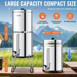 Vattenfiltersystem, 28.5x49.5 cm, rostfritt stål