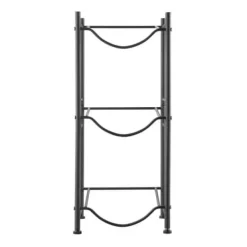 Vinflaskhållare-Vattenflaskställ, 33,2x33x74,6 cm, Svart, Järn