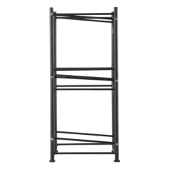 Vinflaskhållare-Vattenflaskställ, 33,2x33x74,6 cm, Svart, Järn