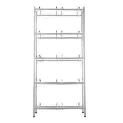 Vattenkylare-Vattenkannahållare 5-lager, Dubbelrad för 10 flaskor, Silvergrå Plastställ med Stödsystem