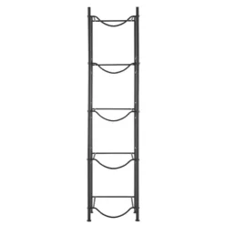 Vattenkylare-Vattenkannahållare 5-våning, Enkelrads Flaskställ för 5 Flaskor, Svart färg, Hållbar och praktisk design