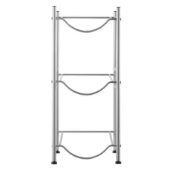 Vattenkannahållare 3-vånings, enkelrads flaskställ för 3 flaskor, silverfärg, robust och stilren design