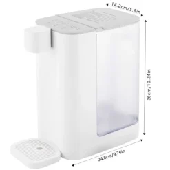 Vattenkokare, 3L kapacitet, 2000W effekt, 1000ml/min utmatning, dimensioner 24,8*14,2*26cm, 5 temperaturinställningar