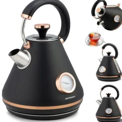 Vattenkokare-Vattenkokare med termometer 1,7L Berdsen BD-701 svart