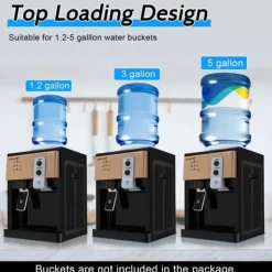 Vattenkylare-Vattenkylare/Vattendispenser - Bordsmodell - 5 Gallon (18,9 L) - Varm & Kall 8–90 °C - Plast - Champagne