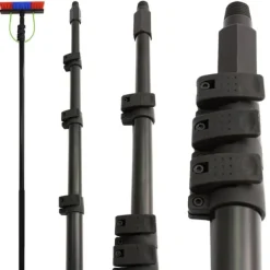 Rengöringsmedel-Vattenmatat Teleskopskaft för Fönsterrengöring m. Tillbehör 7,35 m