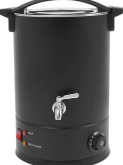 Vaxsmältare för ljustillverkning - Elektrisk vaxgryta 12 l - 1800 W - SUS304 rostfritt stål - Justerbar 30–110°C - Spänning 220–240 V, 50 Hz - Svart | CDON