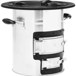 vidaXL Vedeldad campingspis silver 51,5x35x30,5 cm rostfritt stål