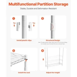 Tvättmaskiner-Över Tvättmaskin Hylla, Enkelrad 3-Vånings Förvaringsställ, Vit, för Torktumlare och Tvättmaskin