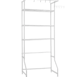 Tvättmaskiner-Över Tvättmaskin Hylla, Enkelrad 3-Vånings Förvaringsställ, Vit, för Torktumlare och Tvättmaskin