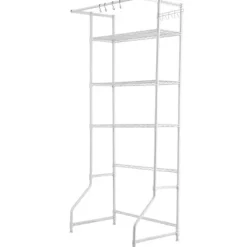 Tvättmaskiner-Över Tvättmaskin Hylla, Enkelrad 3-Vånings Förvaringsställ, Vit, för Torktumlare och Tvättmaskin