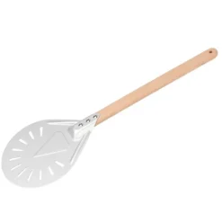 Verktygsset för pizzatillverkning - Rund pizzaspatel med avtagbart trähandtag (9 tum)