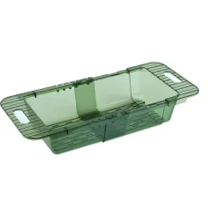 Durkslag & Silar-Över-The-Shin-sil Infällbar Design Transparent Snabbdränering Hållbar PET-Disksil Transparent Grön Sil med Infällbar Design