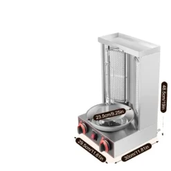 Grillugnar & Ugnar Med Roterande Stekspett-Vertikal Kebabmaskin, Rostfritt Stål, LPG Bränsle,svart