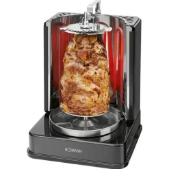 Grillugnar & Ugnar Med Roterande Stekspett-Vertikalt spett - BOMANN - DVG 3006 CB Svart - 1400 Watt - Blinkers - Fettfri grill