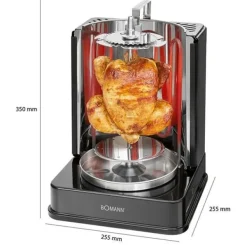 Grillugnar & Ugnar Med Roterande Stekspett-Vertikalt spett - BOMANN - DVG 3006 CB Svart - 1400 Watt - Blinkers - Fettfri grill