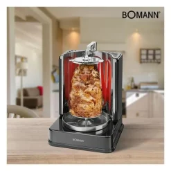 Grillugnar & Ugnar Med Roterande Stekspett-Vertikalt spett - BOMANN - DVG 3006 CB Svart - 1400 Watt - Blinkers - Fettfri grill