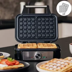 Våffeljärn-Våffeljärn - ZEEGMA - Gofree Chef - 1200 W - Non-stick beläggning - 2 våfflor