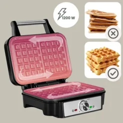 Våffeljärn-Våffeljärn - ZEEGMA - Gofree Chef - 1200 W - Non-stick beläggning - 2 våfflor