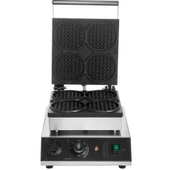 Våffeljärn-Våffelmaskin 4ST, Kommersiell Rund, 1750W, Non-stick, Snabb uppvärmning, Långvarig hållbarhet, Enkel rengöring