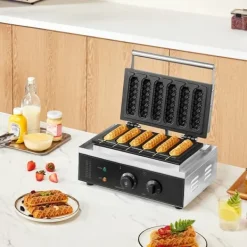 Våffeljärn-Våffelpinnemaskin 6ST, 1500W, Hög Effektivitet, Perfekt för Restaurang och Café, Kommersial, Lång Livslängd