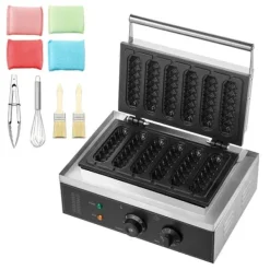 Våffeljärn-Våffelpinnemaskin 6ST, 1500W, Hög Effektivitet, Perfekt för Restaurang och Café, Kommersial, Lång Livslängd