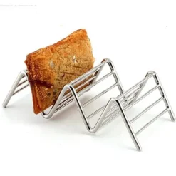 V-formad tacohållare i rostfritt stål för majs- och vårrullar - 2-3 galler - 6,3x13,5x4,5 cm